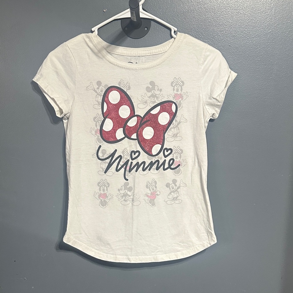 Disney Minnie Mouse White Tee with Red Bow